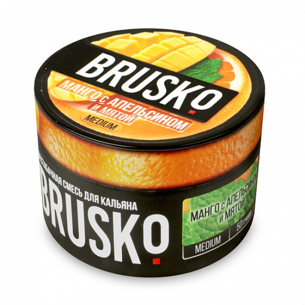 Смесь Brusko Medium Манго апельсин мята 50 грамм в Краснодаре