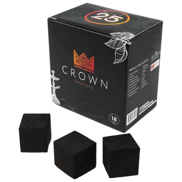 Кокосовый уголь Crown 25мм - 18 шт. в Краснодаре