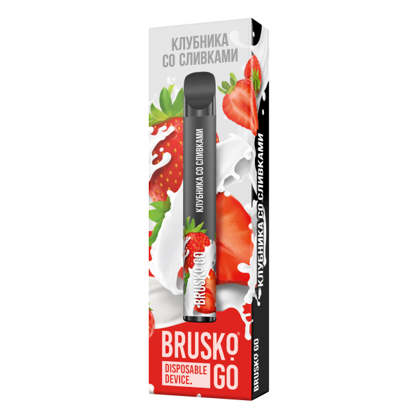 Одноразовая электронная сигарета Brusko Go Клубника Со Сливками 800 затяжек в Краснодаре