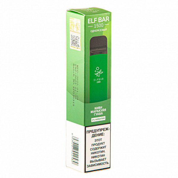 ELFBAR KIWI PASSION FRUIT GUAVA, 1500 тяг в Краснодаре