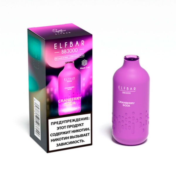 Elfbar BB3000 Клюквенная сода, 3000 тяг в Краснодаре