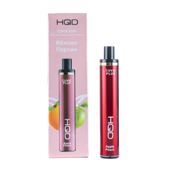 Одноразовая электронная сигарета HQD Cuvie Plus Apple Peach (Яблоко Персик) 1200 затяжек в Краснодаре