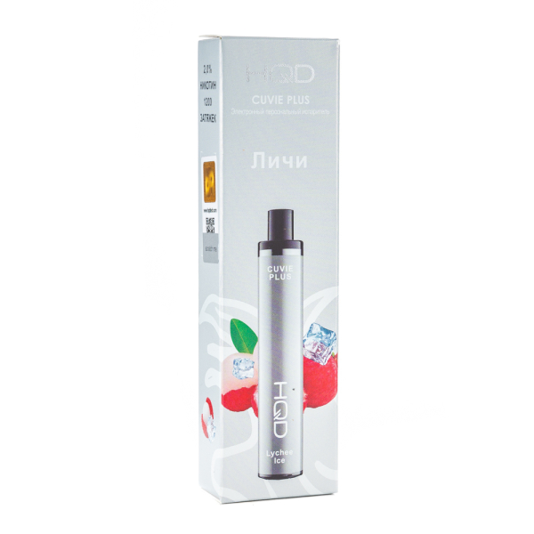 Одноразовая электронная сигарета HQD Cuvie Plus Lychee Ice (Личи Лёд) 1200 затяжек в Краснодаре