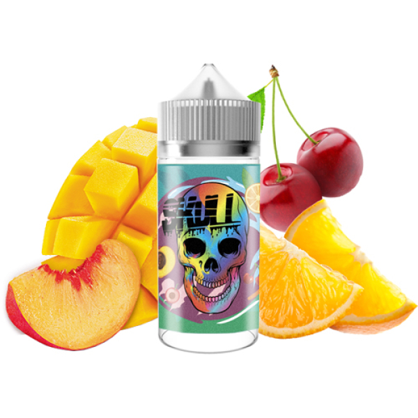 Жидкость SKULL Fruit Bomb (Персик Мандарин Ледяная Вишня) (100 мл, 0 мг/мл) в Краснодаре