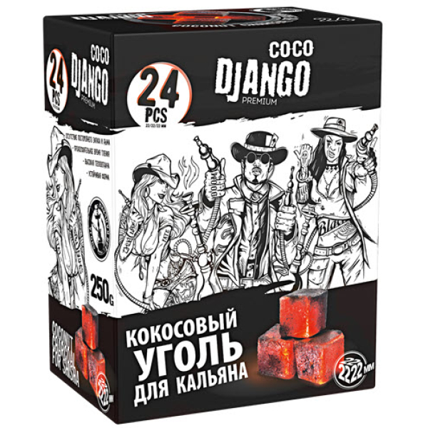 Уголь Coco Django для кальяна 24 шт в Краснодаре