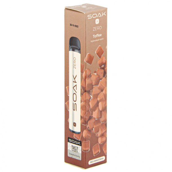 SOAK X ZERO Toffee 1500 затяжек (без никотина) в Краснодаре
