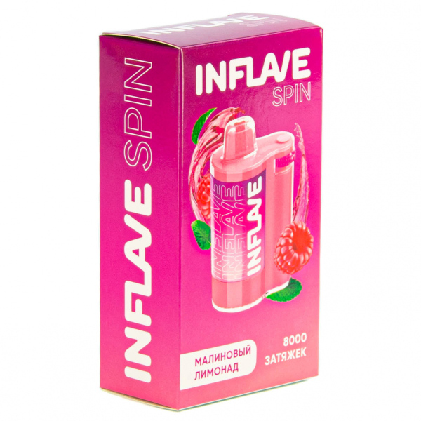 INFLAVE SPIN Малиновый лимонад (8000 затяжек) в Краснодаре