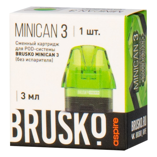 Картридж Brusko Minican 3 зелёный в Краснодаре