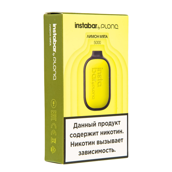 Plonq Instabar Лимон Мята (5000 Затяжек) 20 Мг в Краснодаре