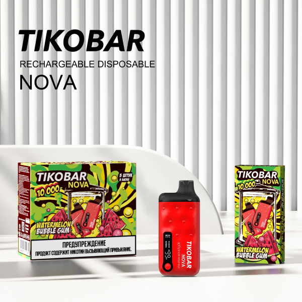 Электронка Tikobar Nova Арбузная Жвачка 10000 Затяжек в Краснодаре