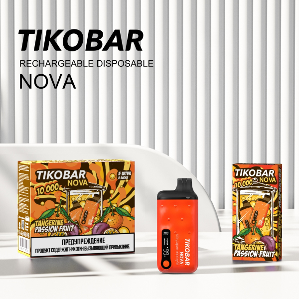 Электронка Tikobar Nova Мандарин Маракуйя 10000 Затяжек в Краснодаре