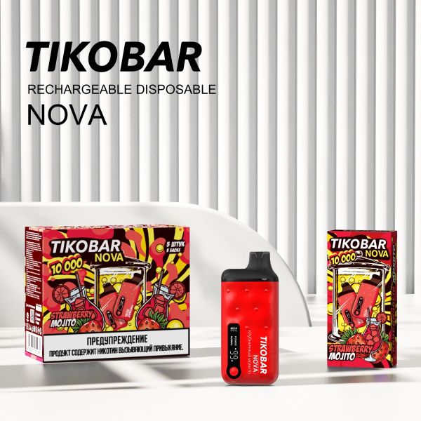 Электронка Tikobar Nova Клубничный Мохито 10000 Затяжек в Краснодаре