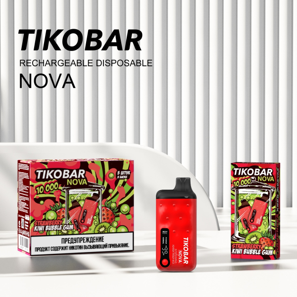 Электронка Tikobar Nova Клубника Киви Жвачка 10000 Затяжек в Краснодаре