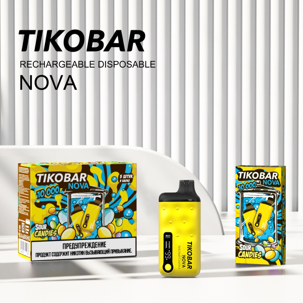 Электронка Tikobar Nova Кислые Конфеты 10000 Затяжек в Краснодаре