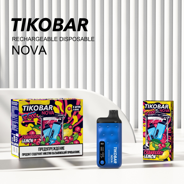 Электронка Tikobar Nova Клюква Лимон 10000 Затяжек в Краснодаре
