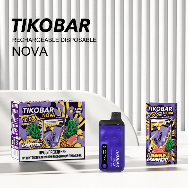 Электронка Tikobar Nova Ананас Грейпфрут 10000 Затяжек в Краснодаре