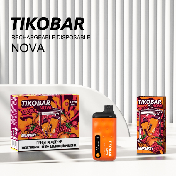 Электронка Tikobar Nova Персик Малина 10000 Затяжек в Краснодаре