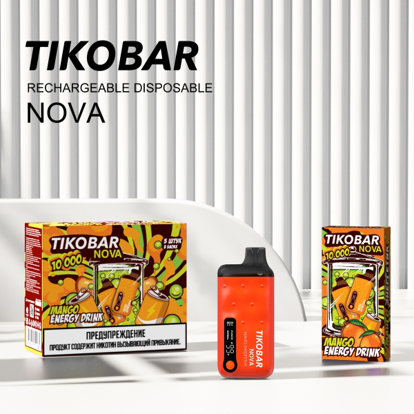 Электронка Tikobar Nova Манго Энергетик 10000 Затяжек в Краснодаре