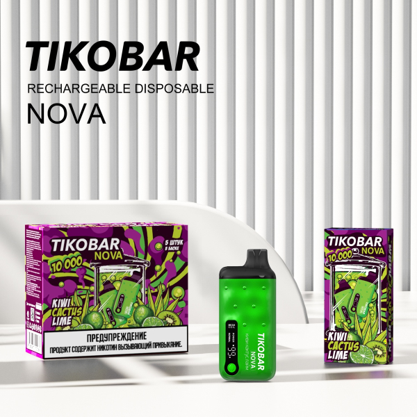 Электронка Tikobar Nova Киви Кактус Лайм 10000 Затяжек в Краснодаре