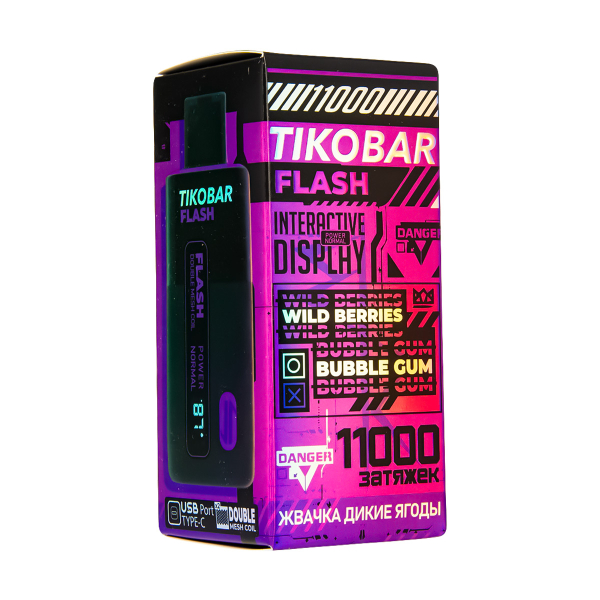 Электронка Tikobar Flash Жвачка Дикие Ягоды 11000 Затяжек в Краснодаре