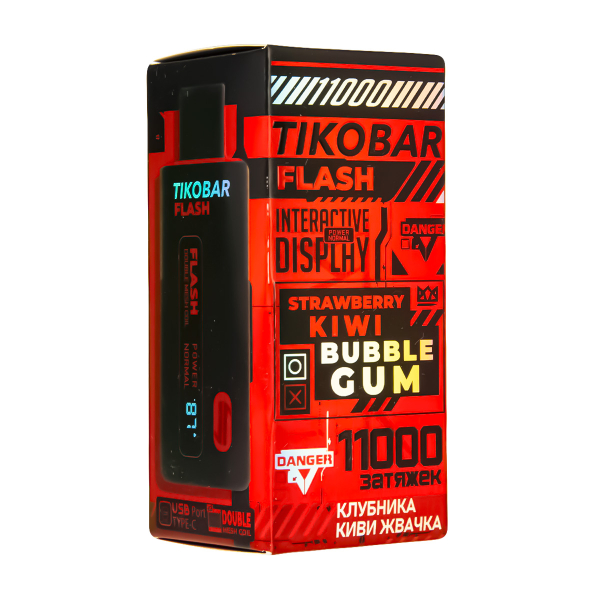 Электронка Tikobar Flash Клубника Киви Жвачка 11000 Затяжек в Краснодаре