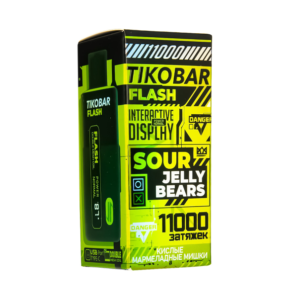 Электронка Tikobar Flash Кислые Мармеладные Мишки 11000 Затяжек в Краснодаре