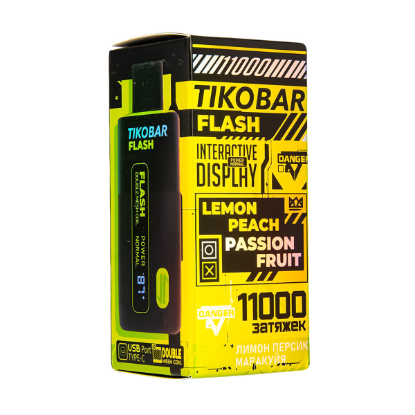 Электронка Tikobar Flash Лимон Персик Маракуйя 11000 Затяжек в Краснодаре