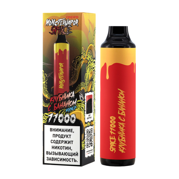 Электронка Monstervapor Space Клубника И Банан (11000 Затяжек) в Краснодаре