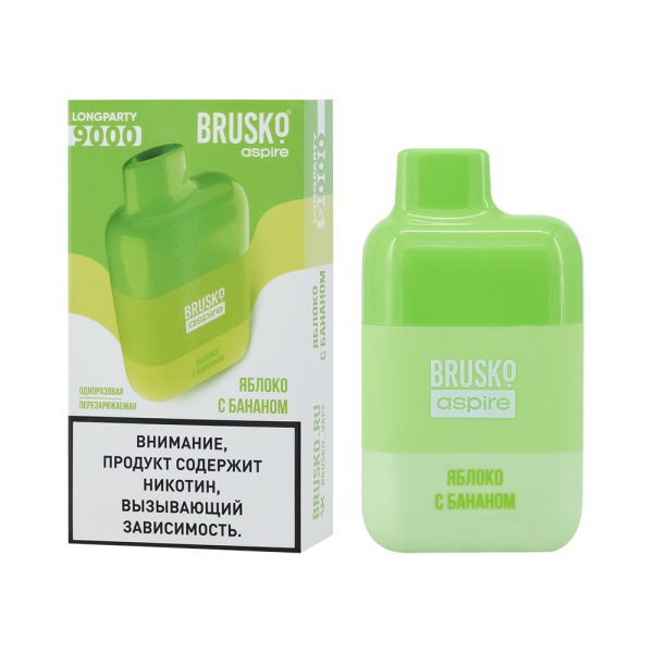 Электронка Brusko Longparty Яблоко И Банан (9000 Затяжек) в Краснодаре