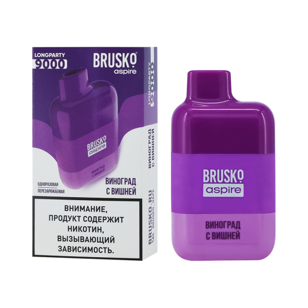 Электронка Brusko Longparty Виноград И Вишня (9000 Затяжек) в Краснодаре