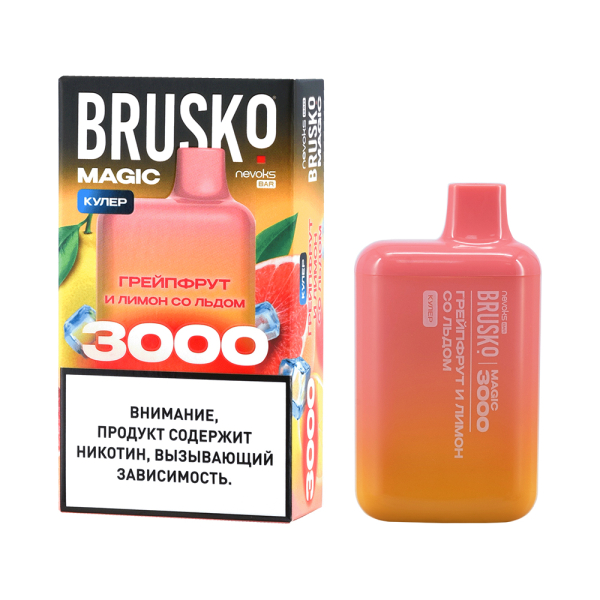 Электронка Brusko Magic Грейпфрут И Лимон Со Льдом (3000 Затяжек) в Краснодаре