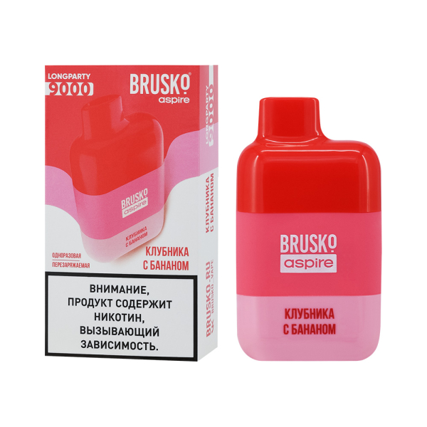 Электронка Brusko Longparty Клубника И Банан (9000 Затяжек) в Краснодаре