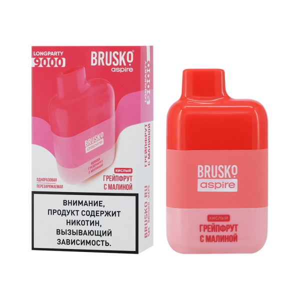 Электронка Brusko Longparty Грейпфрут И Малина (9000 Затяжек) в Краснодаре