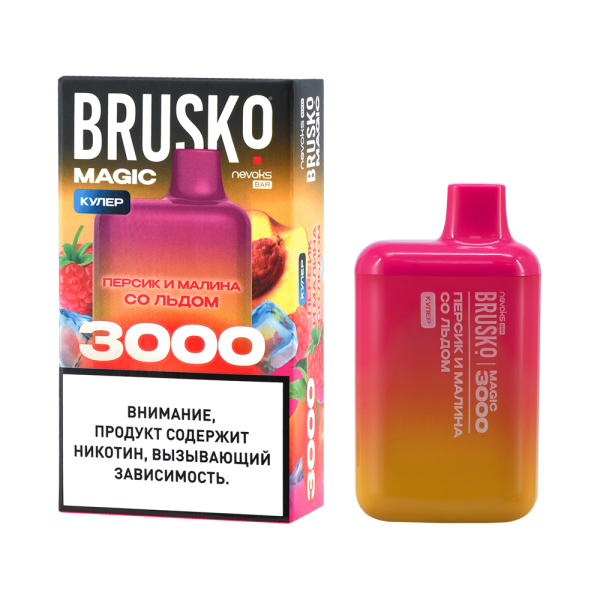 Электронка Brusko Magic Персик И Малина Со Льдом (3000 Затяжек) в Краснодаре