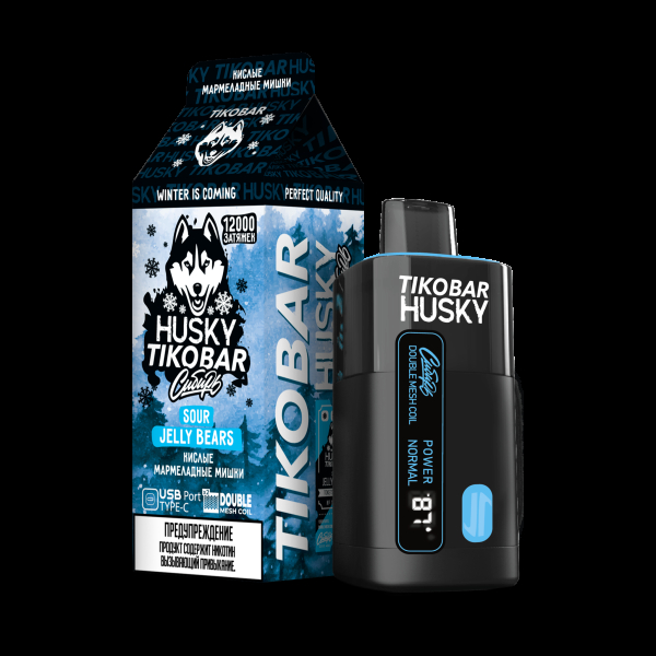 Электронка Tikobar Husky Сибирь Кислые Мармеладные Мишки 12000 Затяжек в Краснодаре