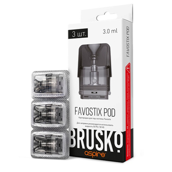 Сменный Картридж Brusko Favostix 0.6 Ом, Упак. 3 Шт в Краснодаре