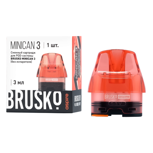 Сменный Картридж Brusko Minican 3, (Красный), 3 Мл, Упак. 1 Шт в Краснодаре