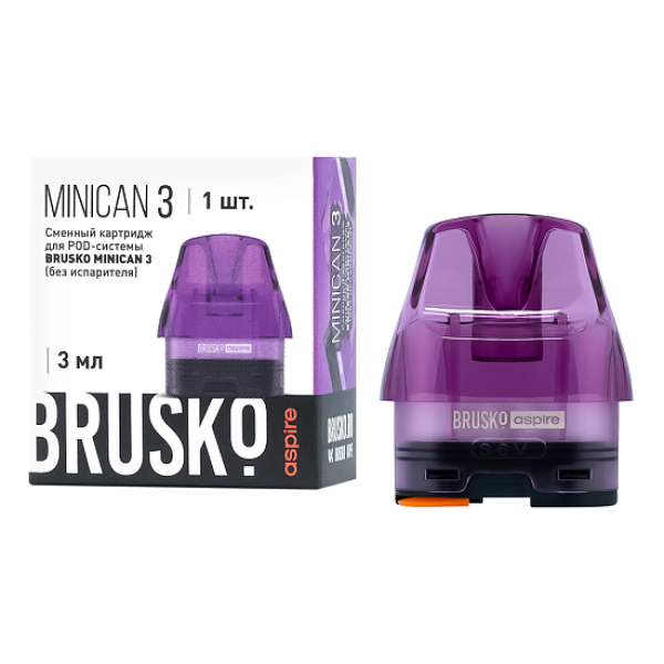 Сменный Картридж Brusko Minican 3, (Фиолетовый), 3 Мл, Упак. 1 Шт в Краснодаре