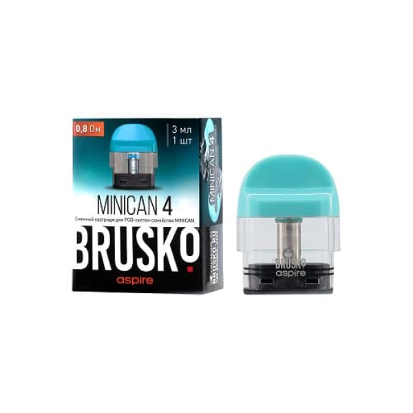 Сменный Картридж Brusko Minican 4 (3Мл) 0,8 Ом, Упак. 1 Шт голубой в Краснодаре