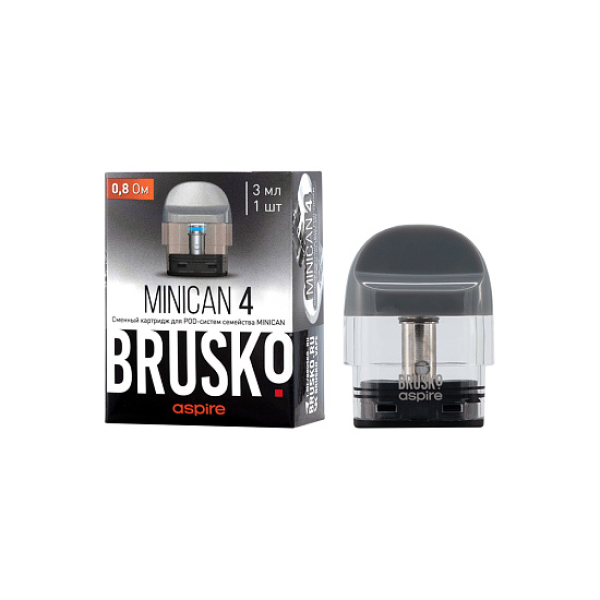 Сменный Картридж Brusko Minican 4 (3Мл) 0,8 Ом, Упак. 1 Шт серый в Краснодаре