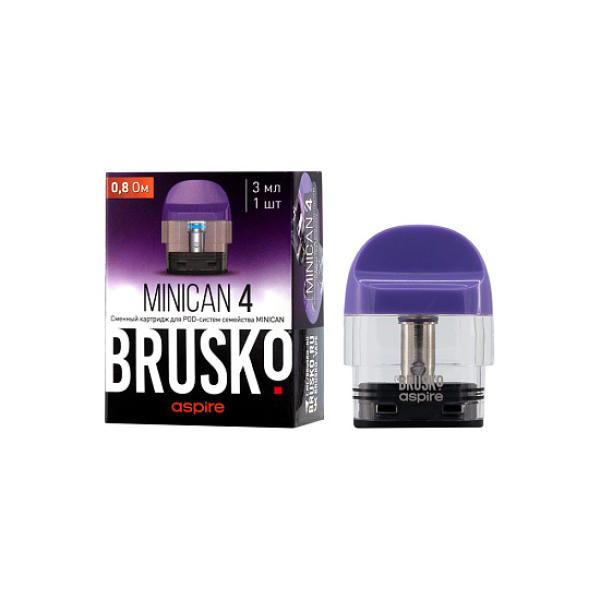 Сменный Картридж Brusko Minican 4 (3Мл) 0,8 Ом, Упак. 1 Шт синий в Краснодаре