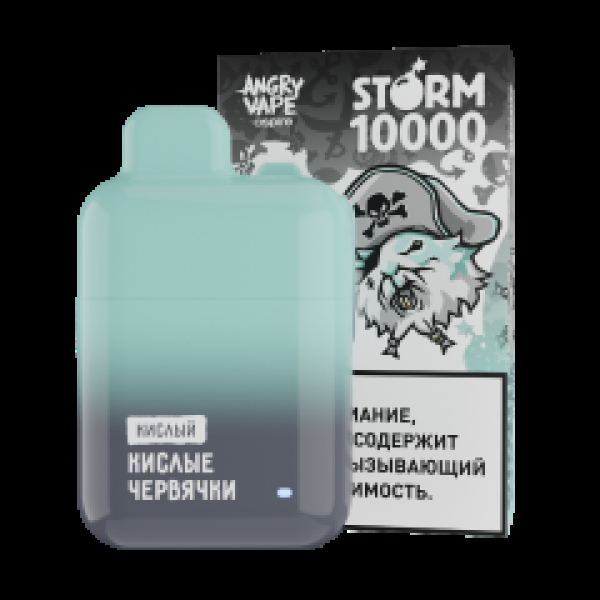 Электронка Angry Vape  Storm Кислые Червячки 10000 затяжек в Краснодаре