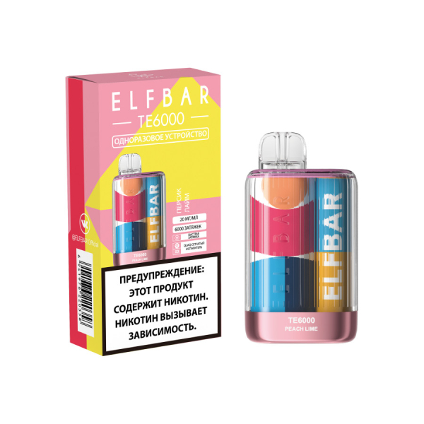 ЭСДН ELF BAR Te Персик Лайм 6000 затяжек в Краснодаре