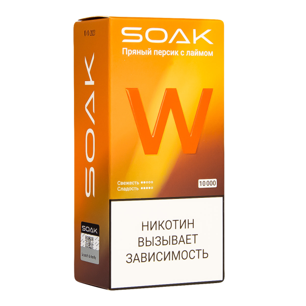 Электронная сигарета Soak W Пряный Персик С Лаймом 10000 в Краснодаре