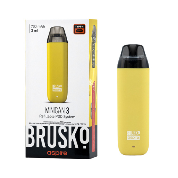 POD-система Brusko Minican 3 Жёлтый в Краснодаре