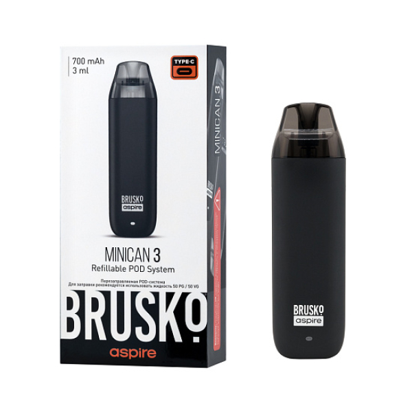 POD-система Brusko Minican 3 Чёрный в Краснодаре