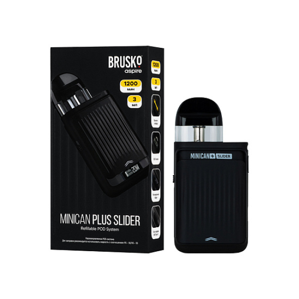 POD-система Brusko Minican Plus Slider Чёрный в Краснодаре