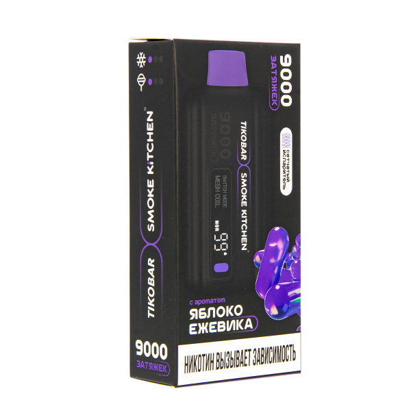 Электронка Tikobar X Smoke Kitchen Solo Яблоко Ежевика 9000 тяг в Краснодаре