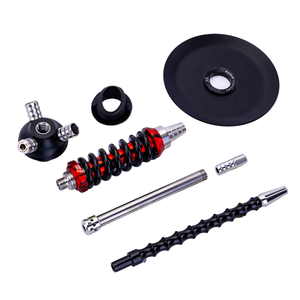 Кальян Mamay Customs Coilover Micro Чёрно Красный Сплеш в Краснодаре