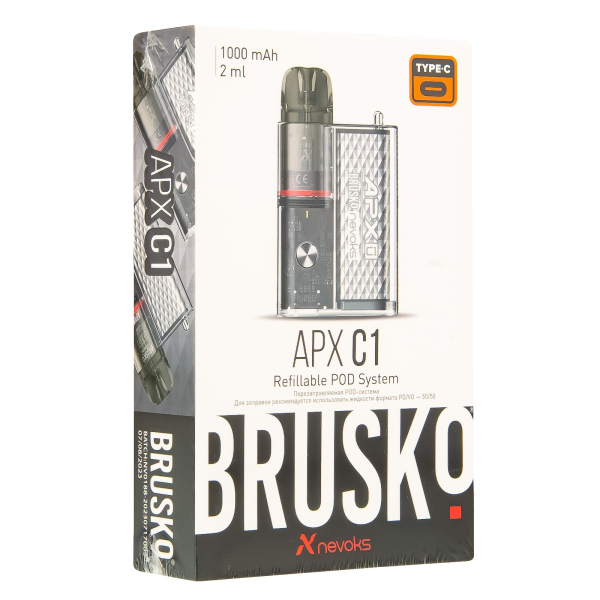 POD-система Brusko Apx C1 Серебристый Кристалл в Краснодаре